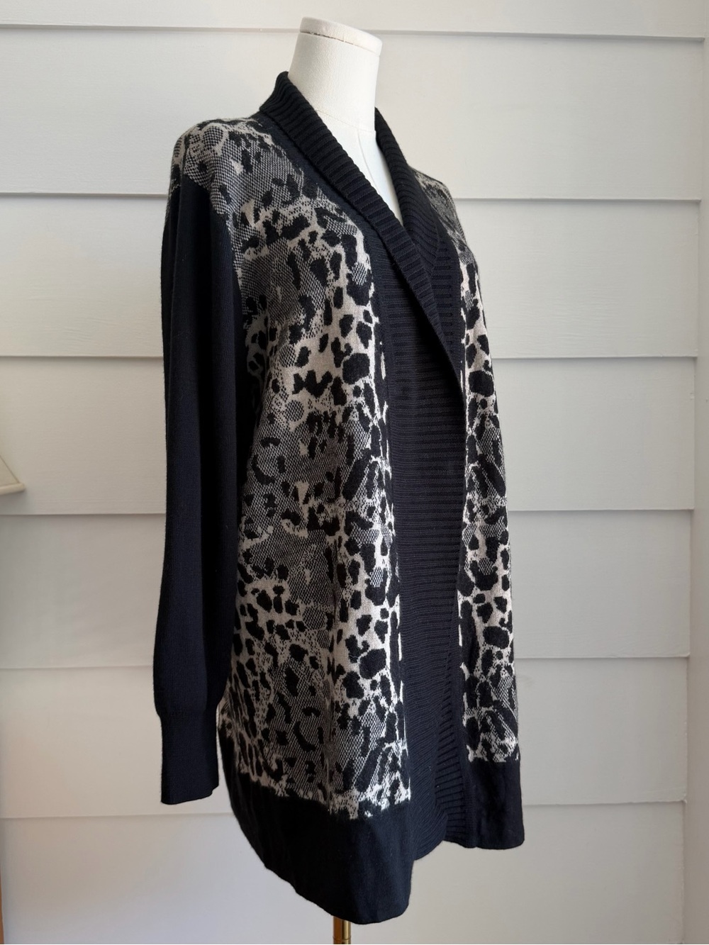 Vintage Per Te by Krizia Longline Open-Front Shawl Collar Cardigan Sweater XL